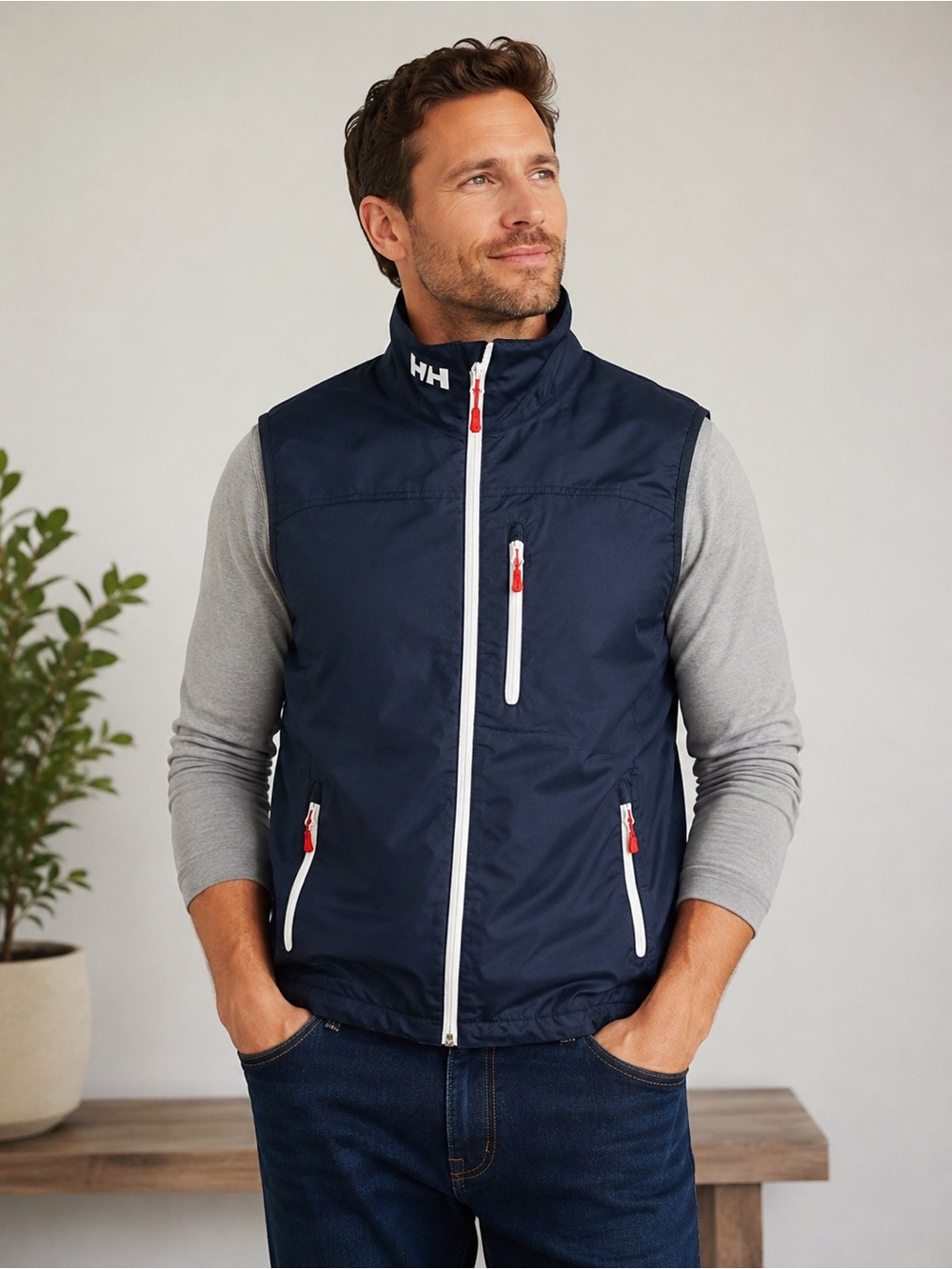Helly Hansen Navy Sailing Vest Fleece Lined Windproof Full Zi - Picture 10 of 10